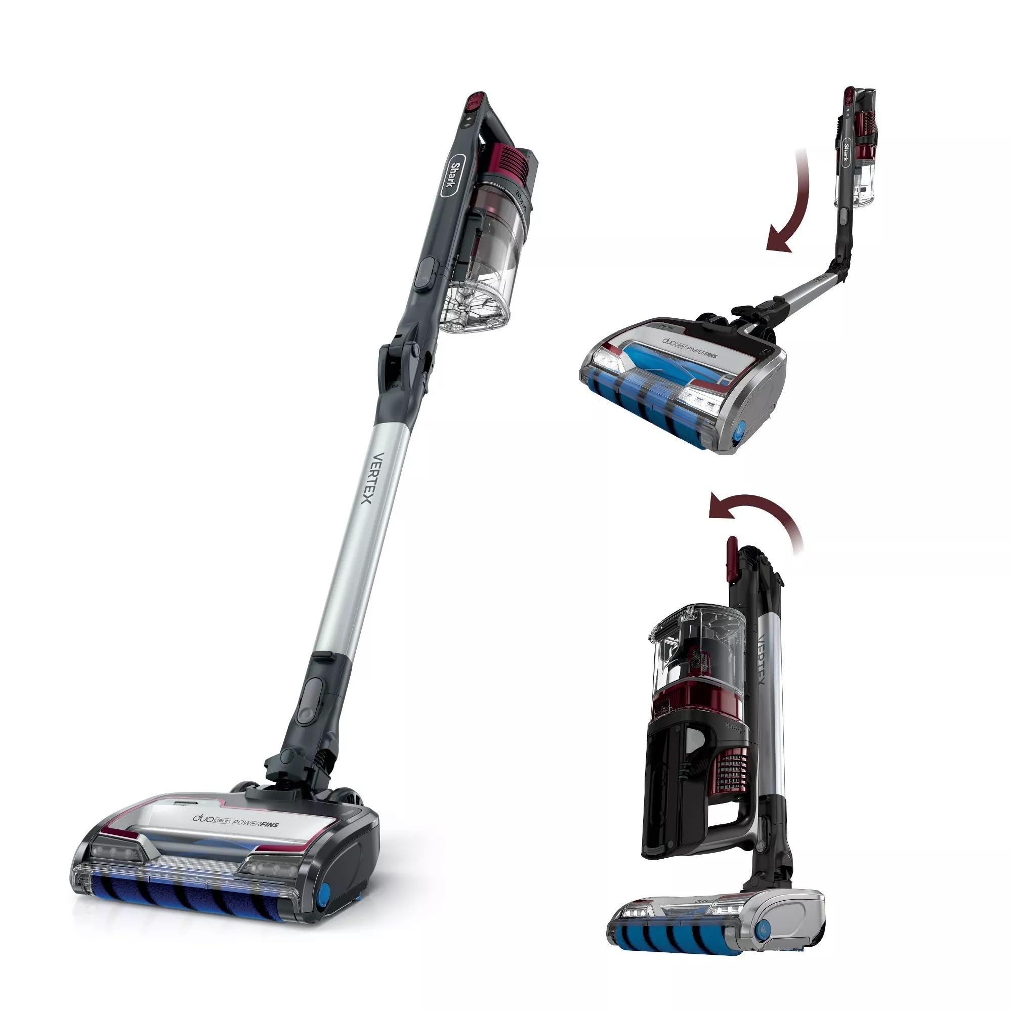 Shark R-IZ464H Vertex Cordless Stick Vacuum with DuoClean PowerFins, Lightweight, Pet Hair, HEPA, 60 Min Run Time - Certified Refurbished