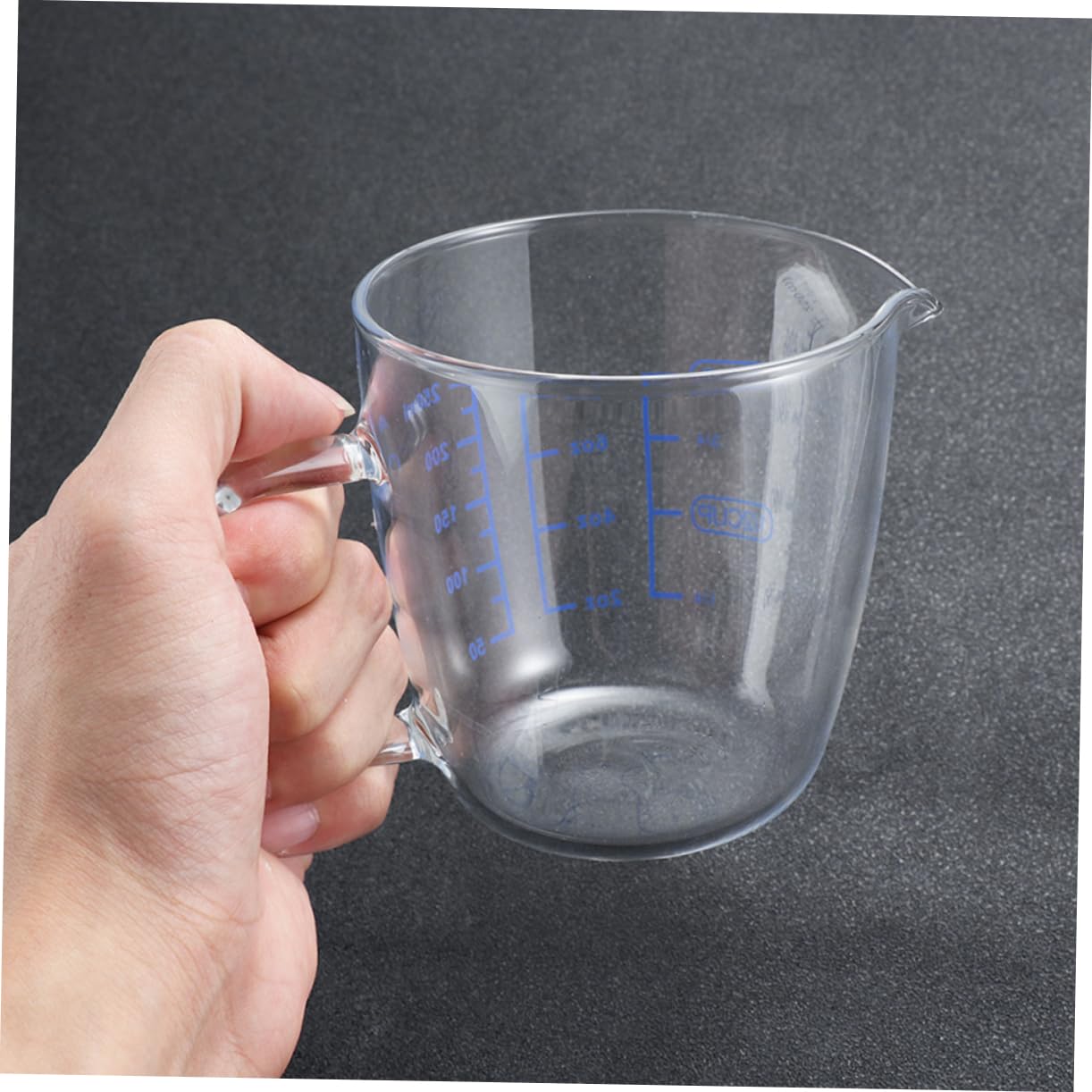 Tasses à Mesurer en Verre 3 Pièces 250ml et 500ml avec Poignée | Doseur Pratique, Design Confortable, pour Liquide et Espresso, Lot Adapté aux Usages la Cuisine