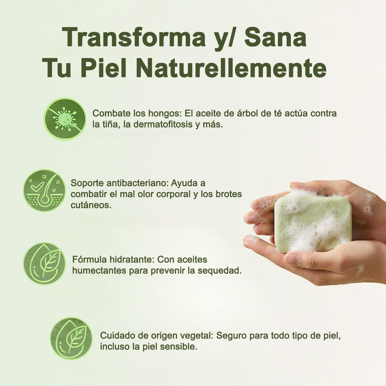 AQVERA — Jabón Purificante Antimicótico, AQVERA Jabón para la piel con aceite de árbol de té, Elimina hongos de raíz en todo el cuerpo, natural y apto para zonas sensibles. (2 paquete)