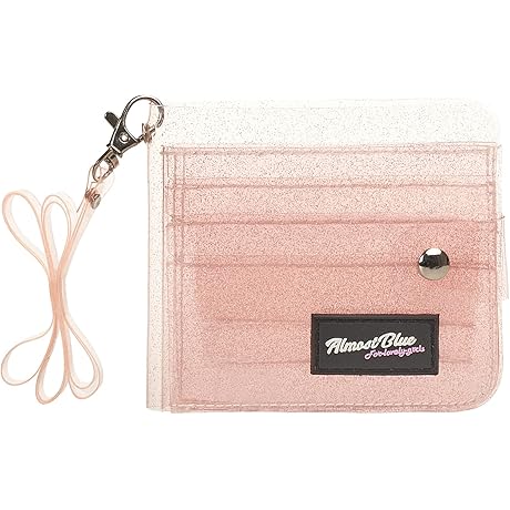 Fits Warmth Clear PVC Card Holder Lanyard Pink