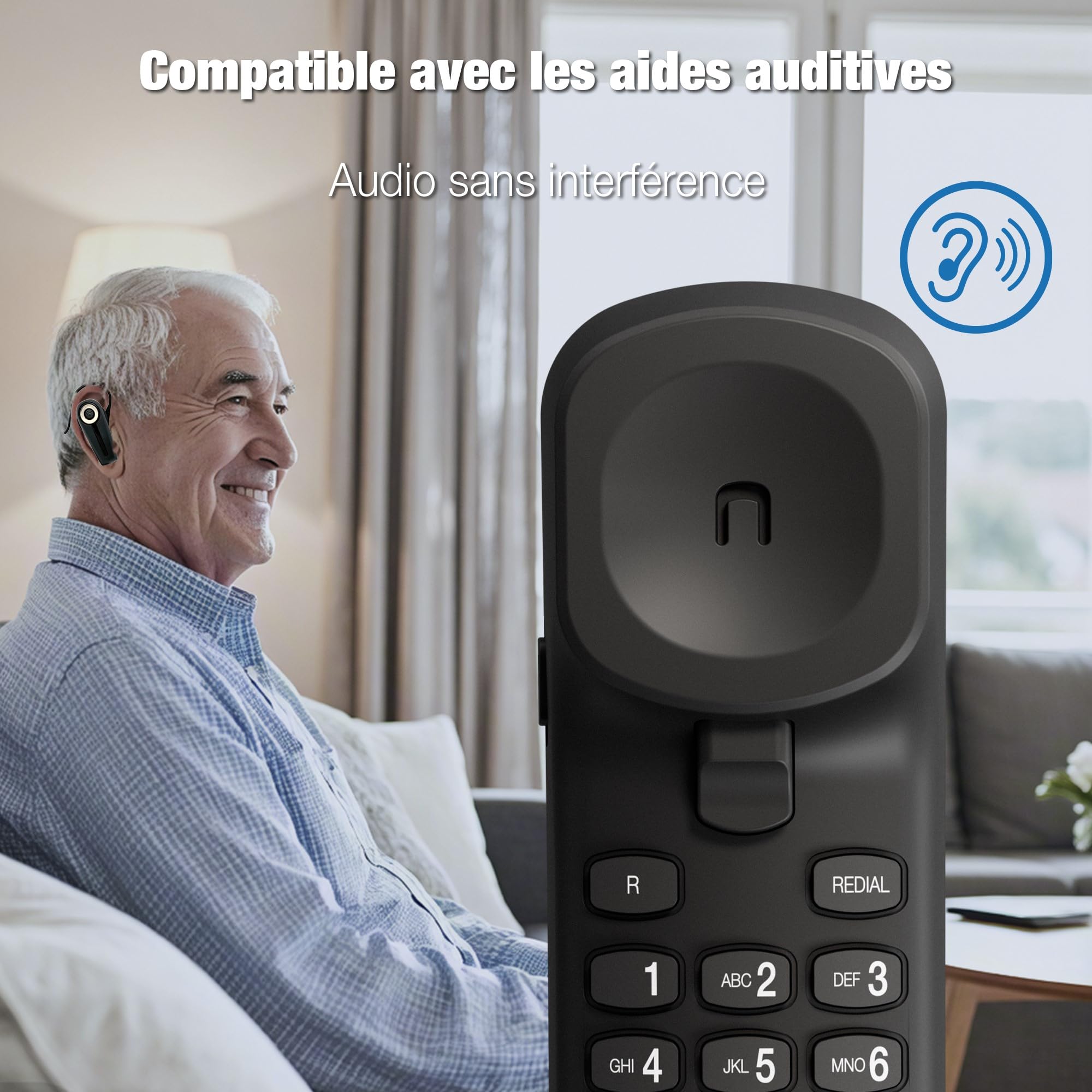 VTech CD1100-B Téléphone filaire avec contrôle du volume et recomposition du dernier numéro