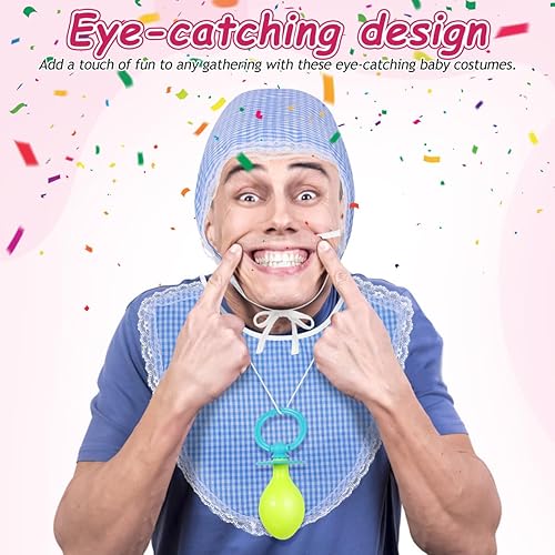 Miniatura 3 de Juego de 2 juegos de vestido de bebé para cosplay, para adultos, material suave y cómodo para decoración de fiestas, accesorios divertidos,