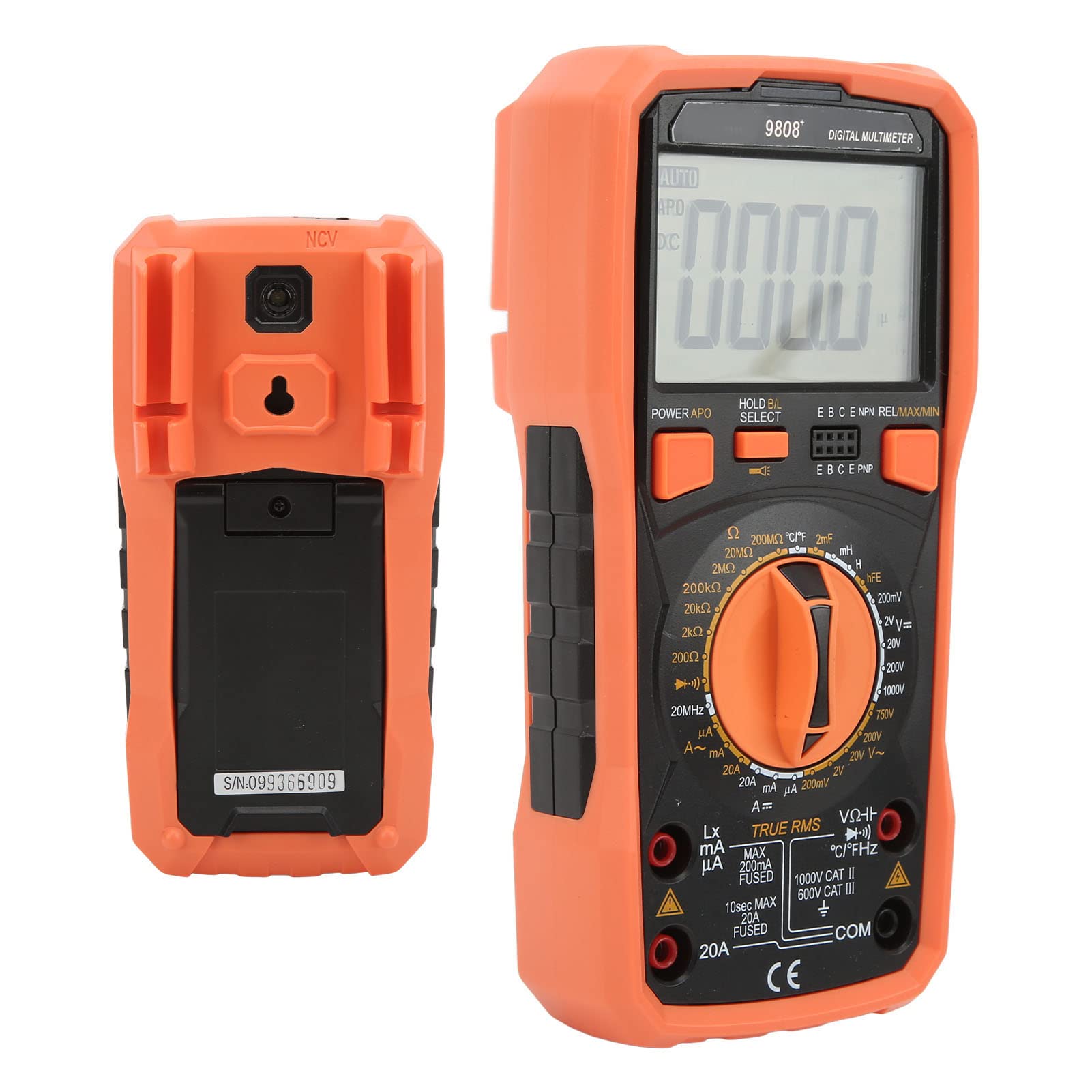 Multimetro Tester Elettrico Multifunzionale 9808+ con Funzioni di Piastra di Schermatura per Laboratori, Fabbriche/Cover Peso 20,6 Once