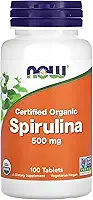 NOW Foods Spirulina Orgânica 500mg 100 Tablets Importado