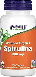 NOW Foods Spirulina Orgânica 500mg 100 Tablets Importado