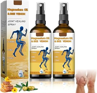 2Pcs Magnesium Oil Bee Venom Joint Healing Spray, Magnesium Oil and Bee Venom Joint Spray, Bee Venom Arthritis Spray for Muscle and Joint Recovery(60ml/2fl.oz)
