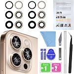 2PCS ASDAWN Back Rear Camera Lens Glass Replacement for iPhone 16 Pro Max and 16 Pro Camera Glass Lens Replacement with Pre-Installed Adhesive + Repair Tool Kit + Installation Manual