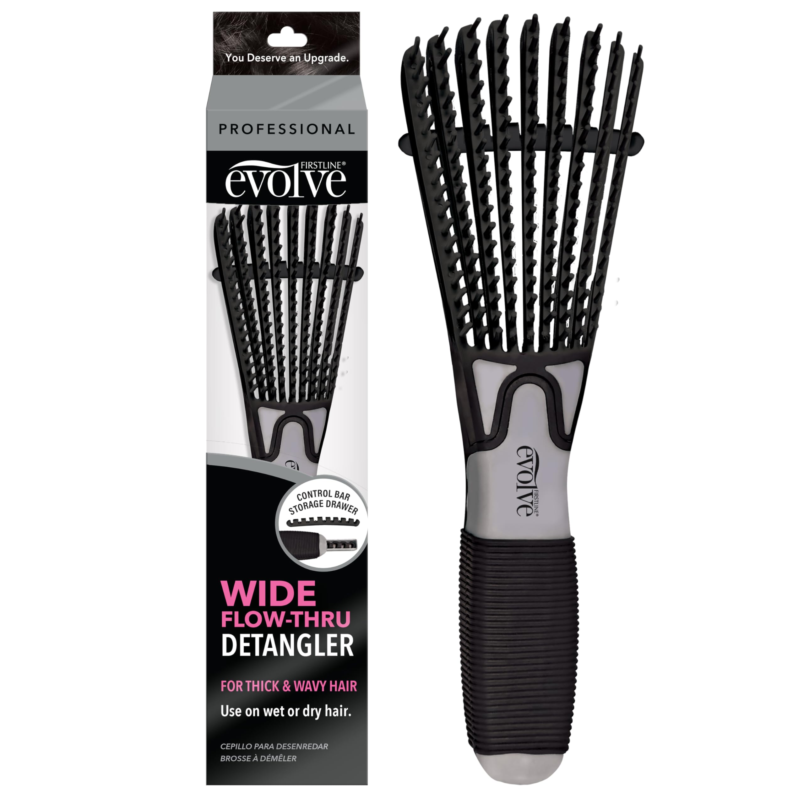EvolveWide Flow-Thru Detangler Black