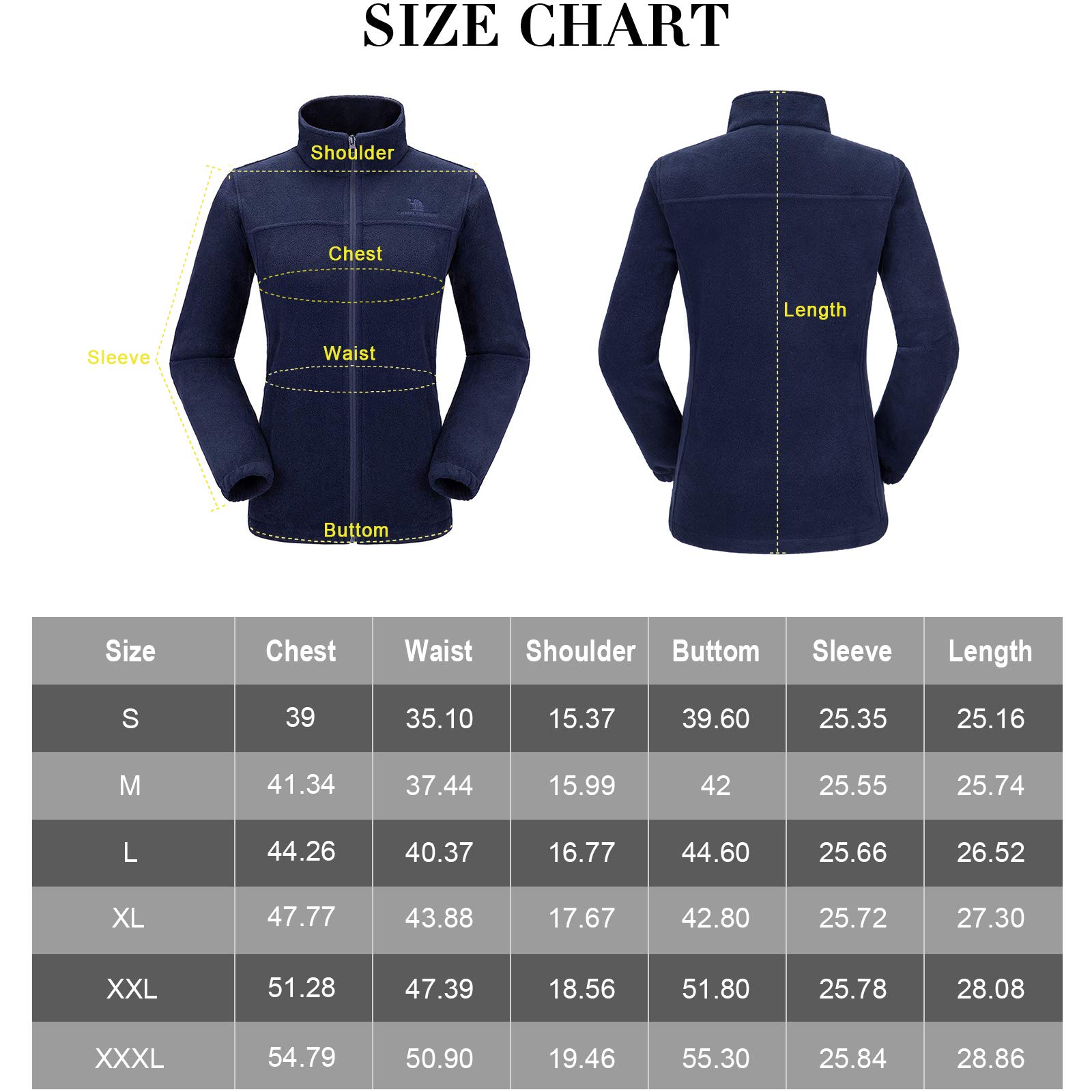 CAMEL CROWN Damen Full Zip Fleece-Jacken mit Taschen Soft-Polar-Fleece-Mantel-Jacken-Strickjacke für Frühjahr im Freien