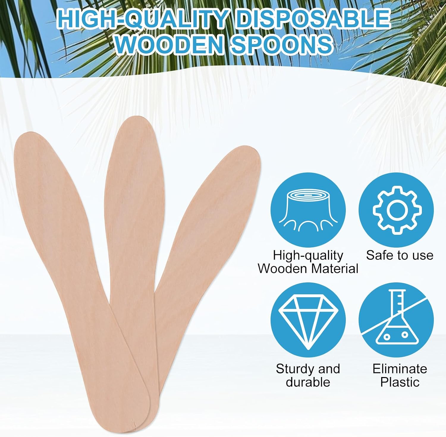 1500 PCS Wooden Ice Cream Spoons, 3" Ice Cream Tasting Sample Spoons Disposable Mini, Disposable Wooden Cutlery, for Wedding Parties Dessert, Honey, Little Cake