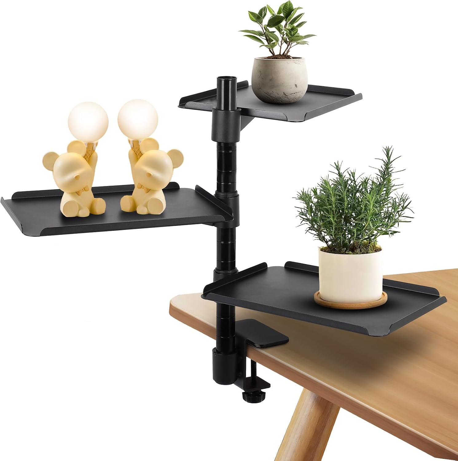 FAHKNS 3-Tier Clamp on Desk Shelf – Multifunctional Desk Clamp Shelf FAHKNS 3-Tier Clamp on Desk Shelf – Multifunctional Desk Clamp Shelf