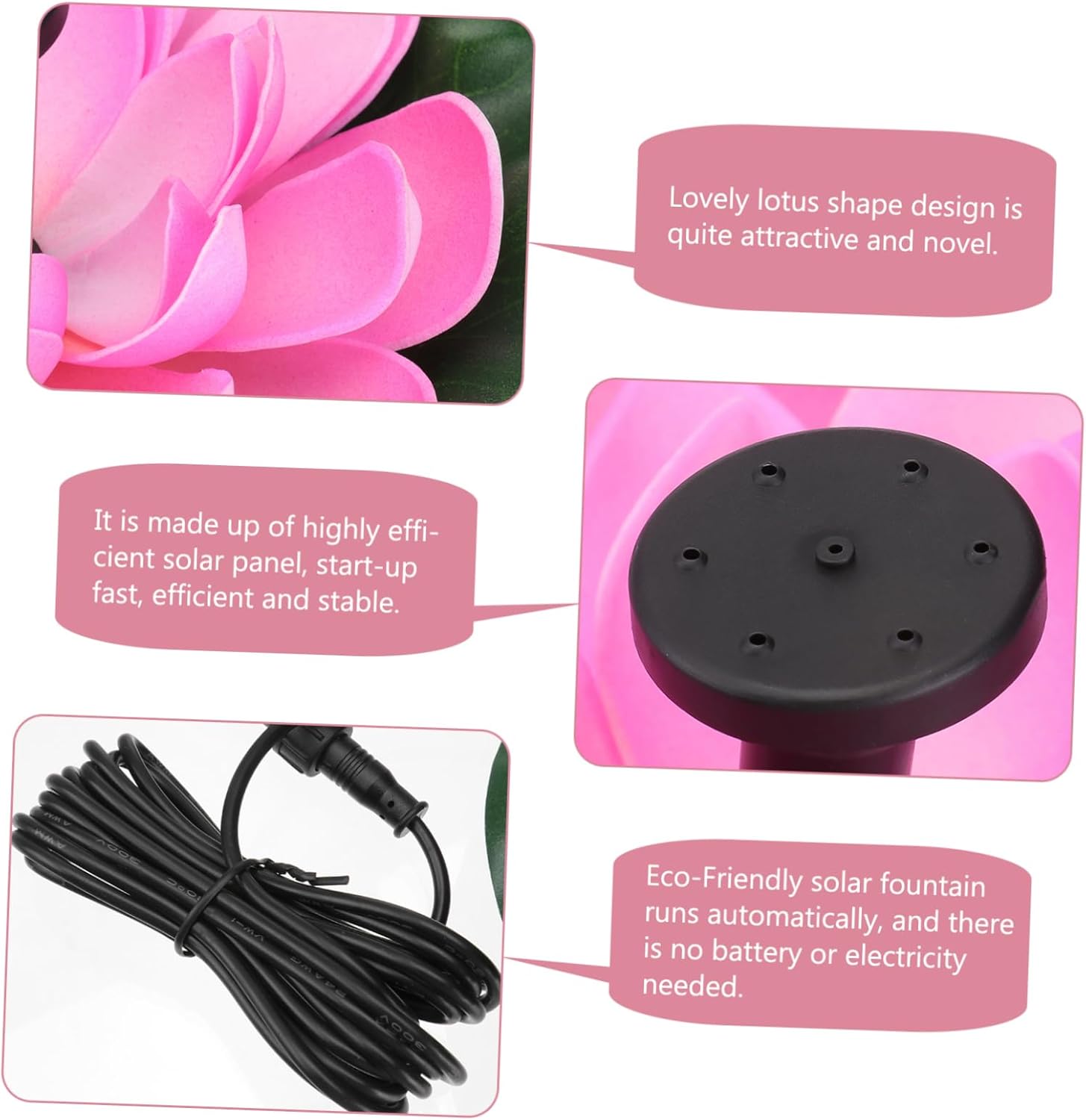 1Set Solar Floating Lotus Fountain Solar Water Fountain for Garden and Fish Tank Decor Automatic Operation Energy Saving Multi Application Design