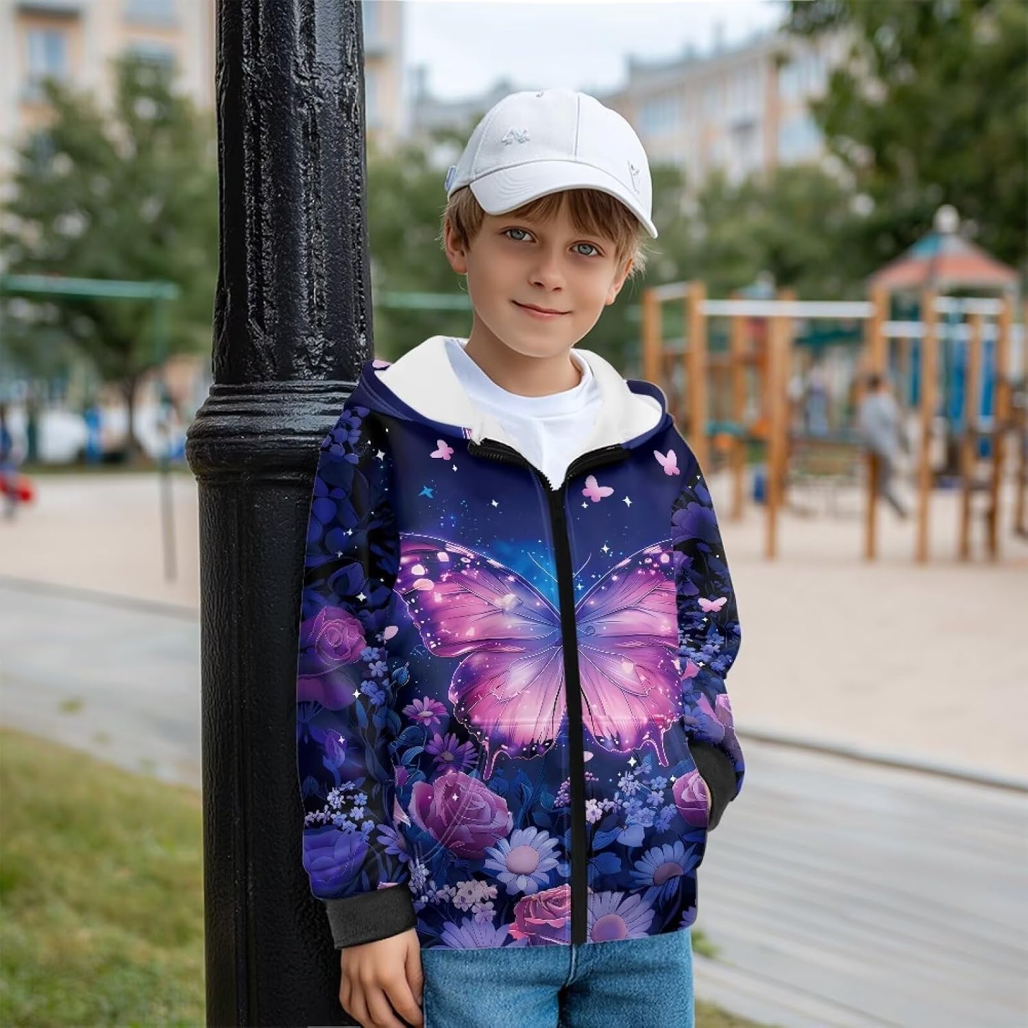 Kids Clothes Full Zip Up Hoody Sweatshirts for Girls and Boys Long Sleeve Crop Tops Active Hoodies Ages 6-16 Years