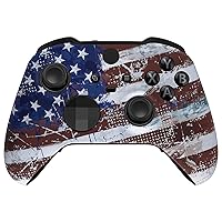 Vista 1 de eXtremeRate Impression US Flag Replacement Faceplate Cover for Xbox One Elite Controller Series 2 (Model 1797), Soft Touch Front Housing Shell &