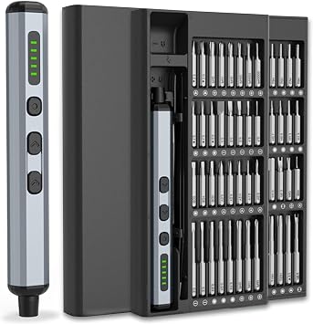 Electric Screwdriver, Power Screwdriver Set 68 in 1 Mini Cordless Rechargeable, 5 Torque Settings 3 LED Lights Precision Screwdriver for PC Accessories Phone Camera Laptop Gifts for Men