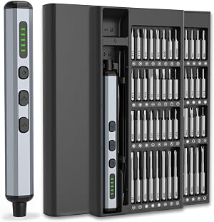 Electric Screwdriver Power Screwdriver Set 68 in 1 Mini Cordless Rechargeable 5 Torque Settings 3 LED Lights Precision
