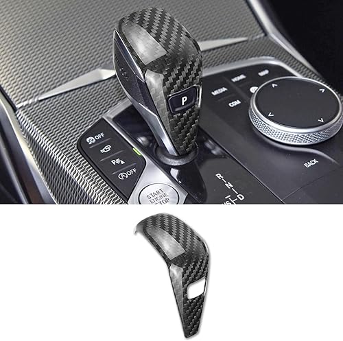 SUNJIKA Compatible con consola central, de fibra de carbono auténtica, pomo de palanca de cambios, accesorios interiores para BMW G20 3 Series G14
