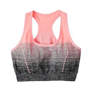 Kaerm Womens Gradient Padded Rackerback Sport Bras Workout Yoga Gym Training Cami Tank Top Activewear