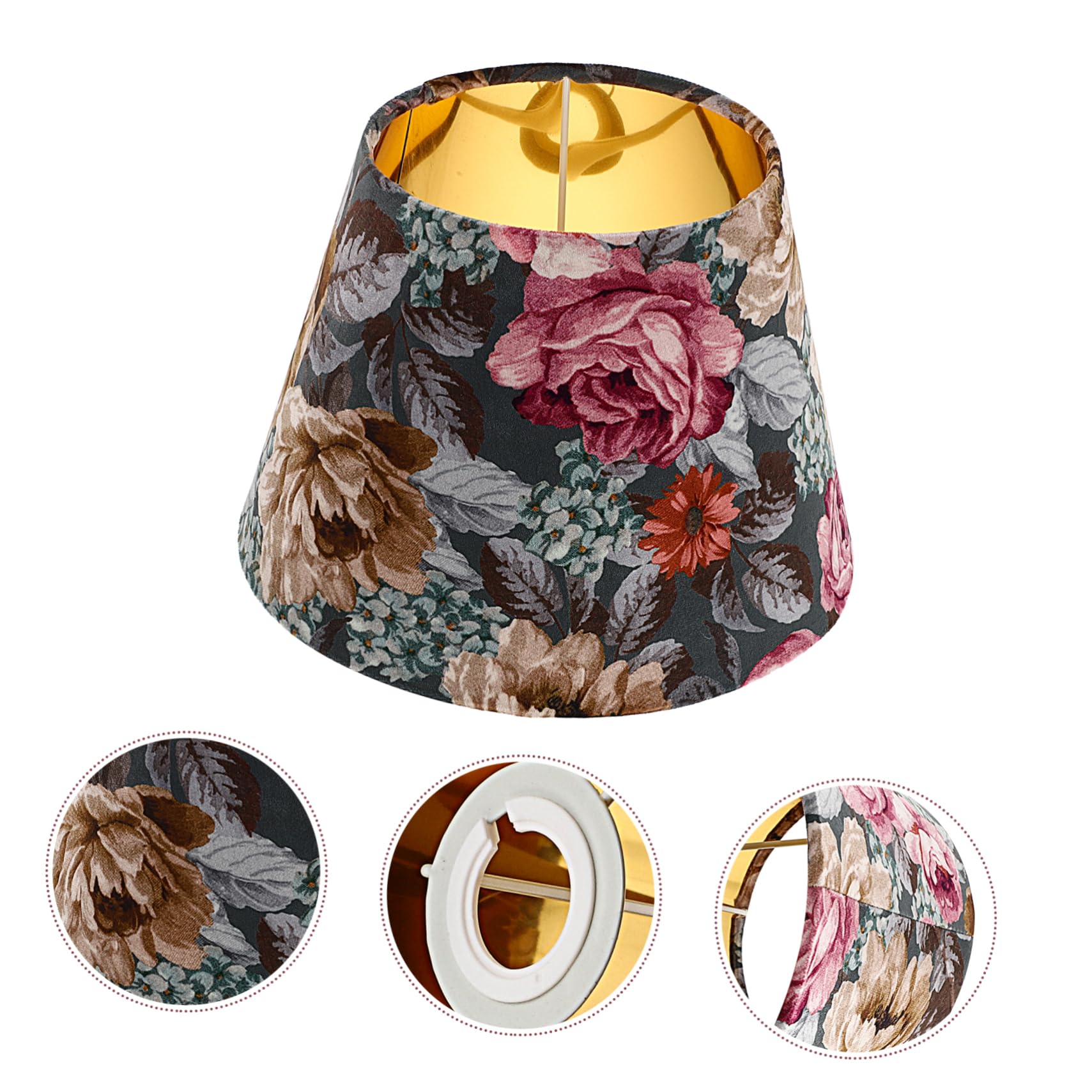 Dekorativer E27 Stoff Blumenmuster Lampenschirm mit für Zuhause