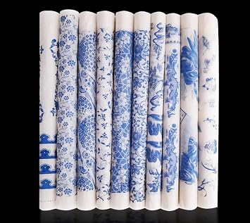 WellieSTR 17 Style Ceramic Decals Pottery Clay Transfer Paper Underglaze Flower Bird Pattern Paper Porcelain Paper Ornament for Cup Plate Bowl Adornment