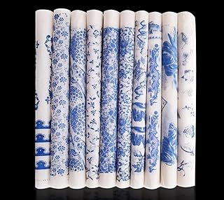 WellieSTR 17 Style Ceramic Decals Pottery Clay Transfer Paper Underglaze Flower Bird Pattern Paper Porcelain Paper Ornament for Cup Plate Bowl Adornment