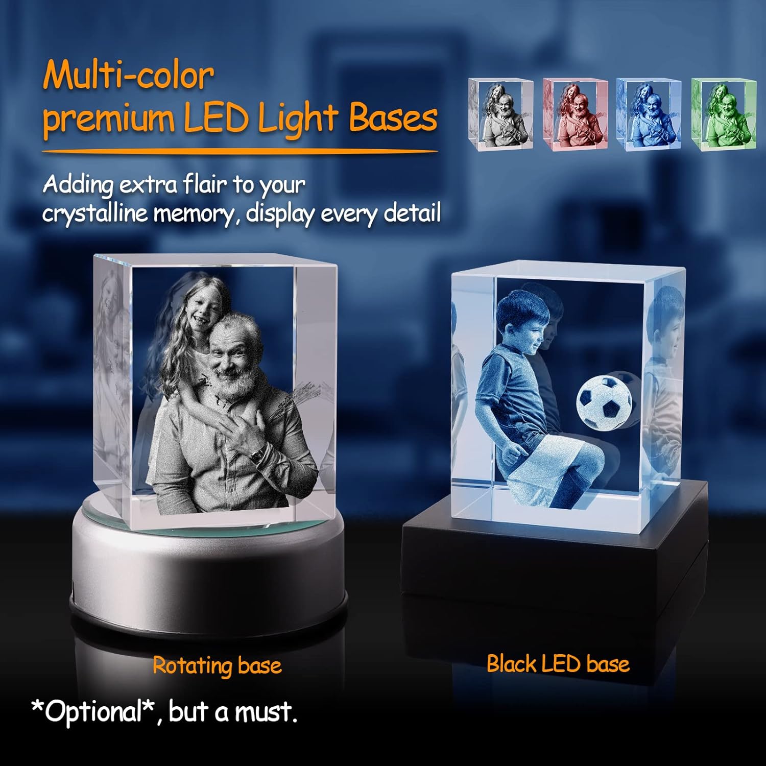 3D Crystal Photo, Personalized Gift, Customized Gifts for Wife, Women, Him, Her, Dad and Mom. Custom Picture Gifts for Valentine's Day, Mother's Day, Father's Day, Birthday, Wedding & Anniversary.(Medium Portrait) - Image 3