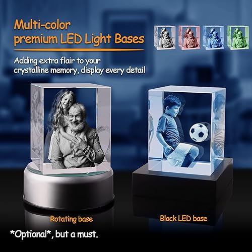 Miniatura 3 de Foto de Cristal 3D, Regalo Personalizado de Navidad, Regalos de Imagen Personalizada con Tu Propia Foto para Navidad, Día del Padre, Cumpleaños,