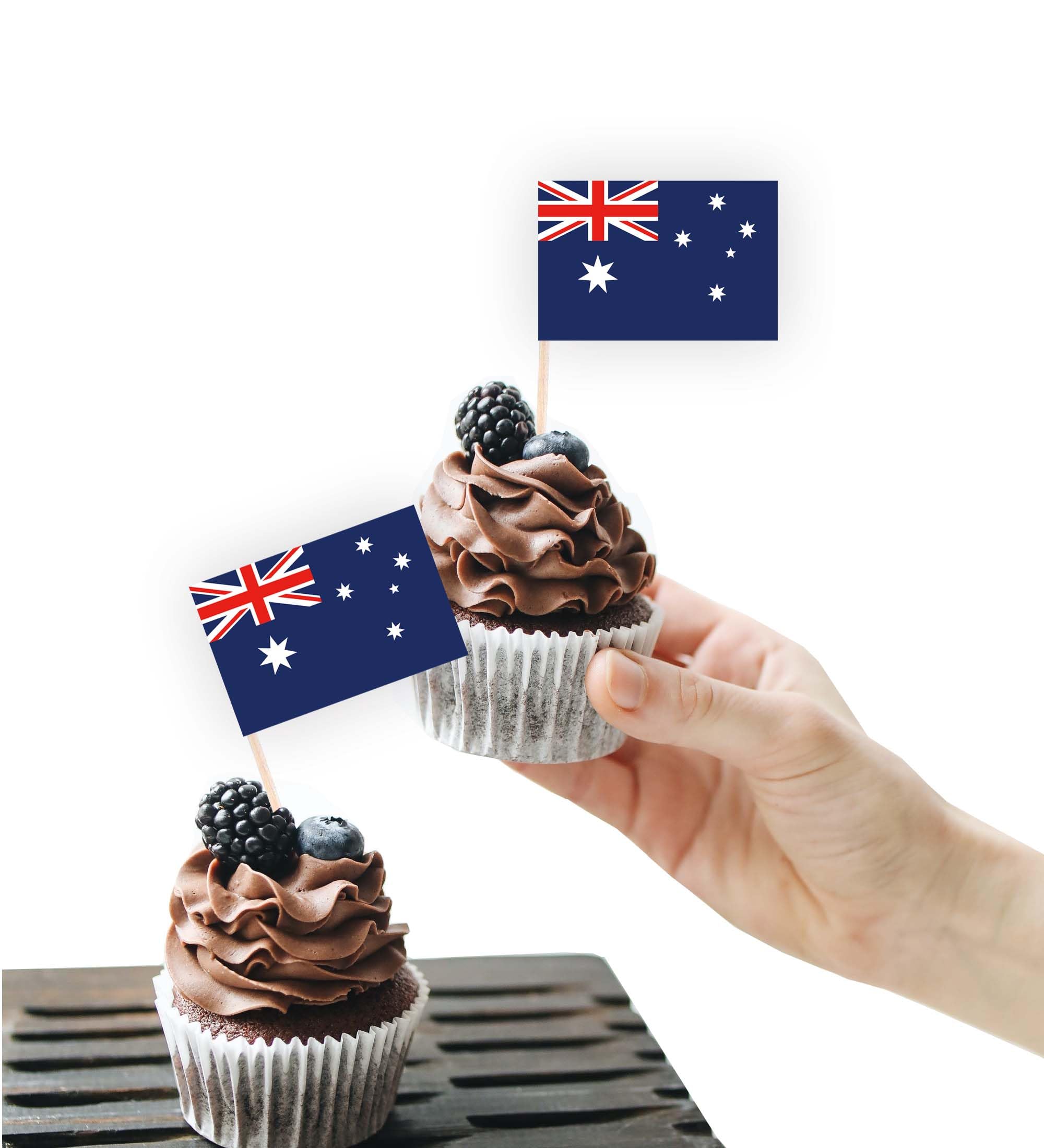 100PCS Australia Flag Cake Topper,Australian Cupcake Stand For Party Decoration Supplies — image 1