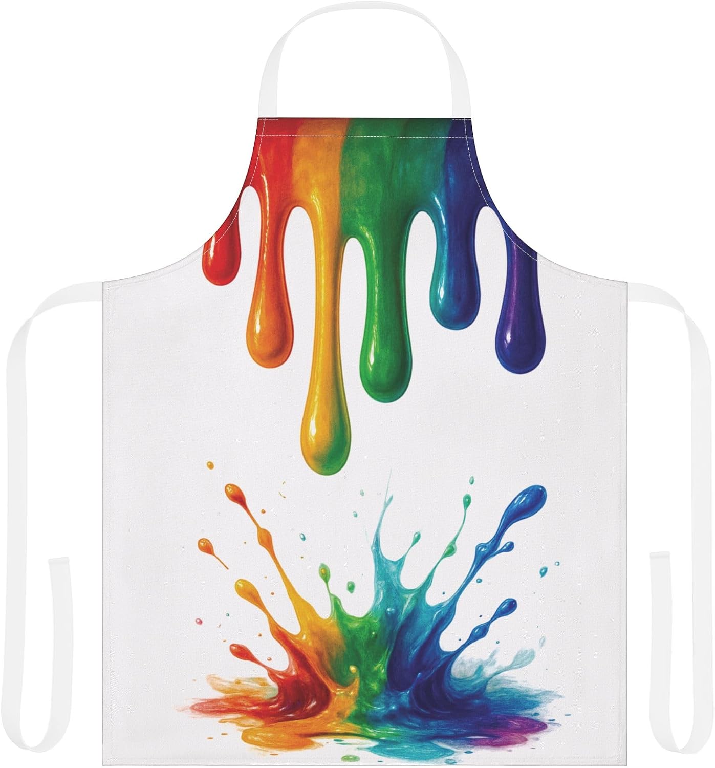Colorful Paint Drip Apron, Color Splash Kitchen Apron