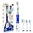 SEAGO Kids Electric Toothbrush with 2 Mins Brushing Timer and 4 Replacement Bursh Heads, Rainbow LED Light Make Brushing Fun, Blue Color Boys Battery Powerd Toothbrush for 4-12 Years OldSG-977