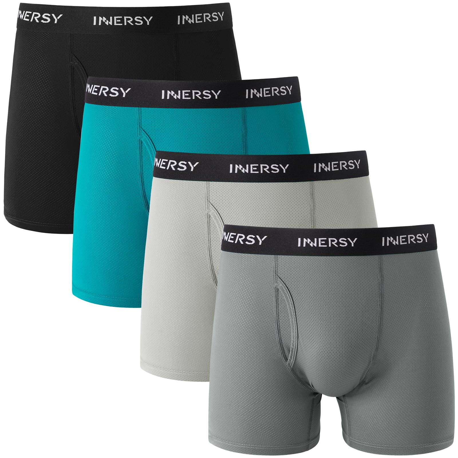 – Mens Boxer Shorts Multipack Open Fly Pants Underwear Breathable Mesh Underpants Pack of 4