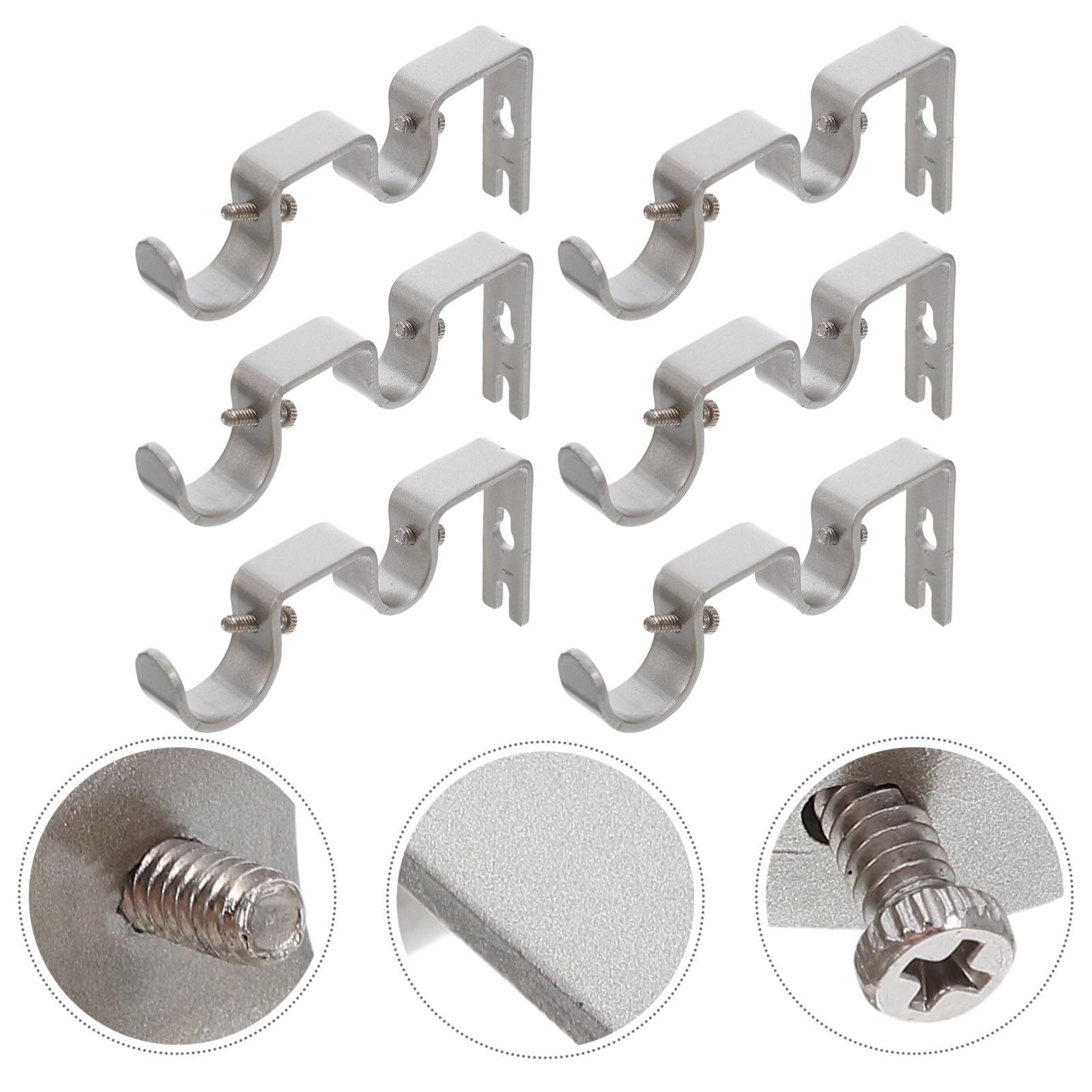 Toyvian Support de Tringle à Rideaux Central 6 Pièces en Fer Argenté