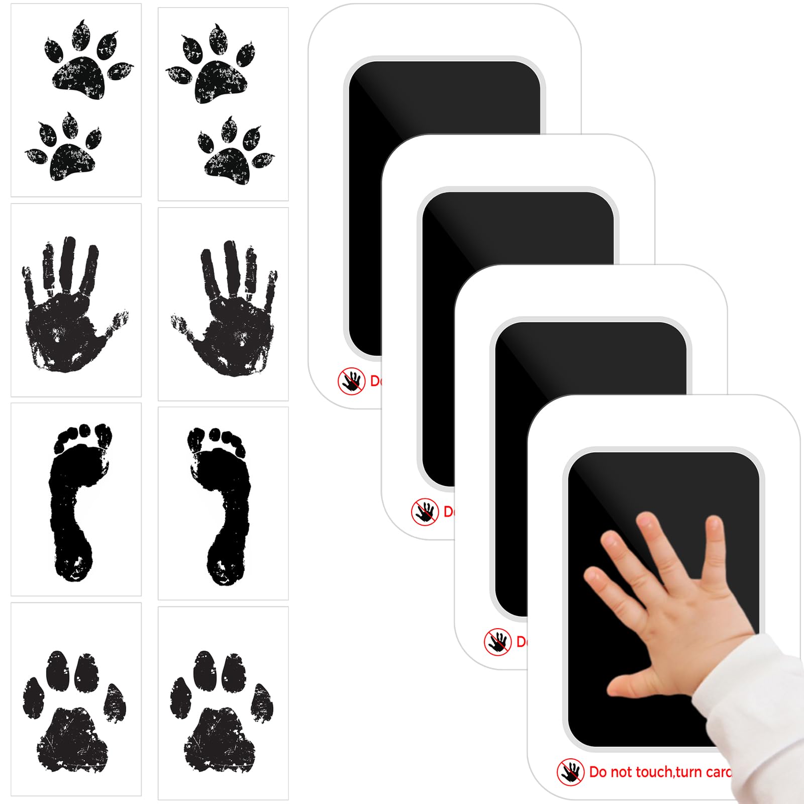 CNMTCCO Pfotenabdruck Set Hund, 4 Stück Fußabdruck Baby, Berührungsloses Baby Abdruckset, Baby Erstausstattung Neugeborene