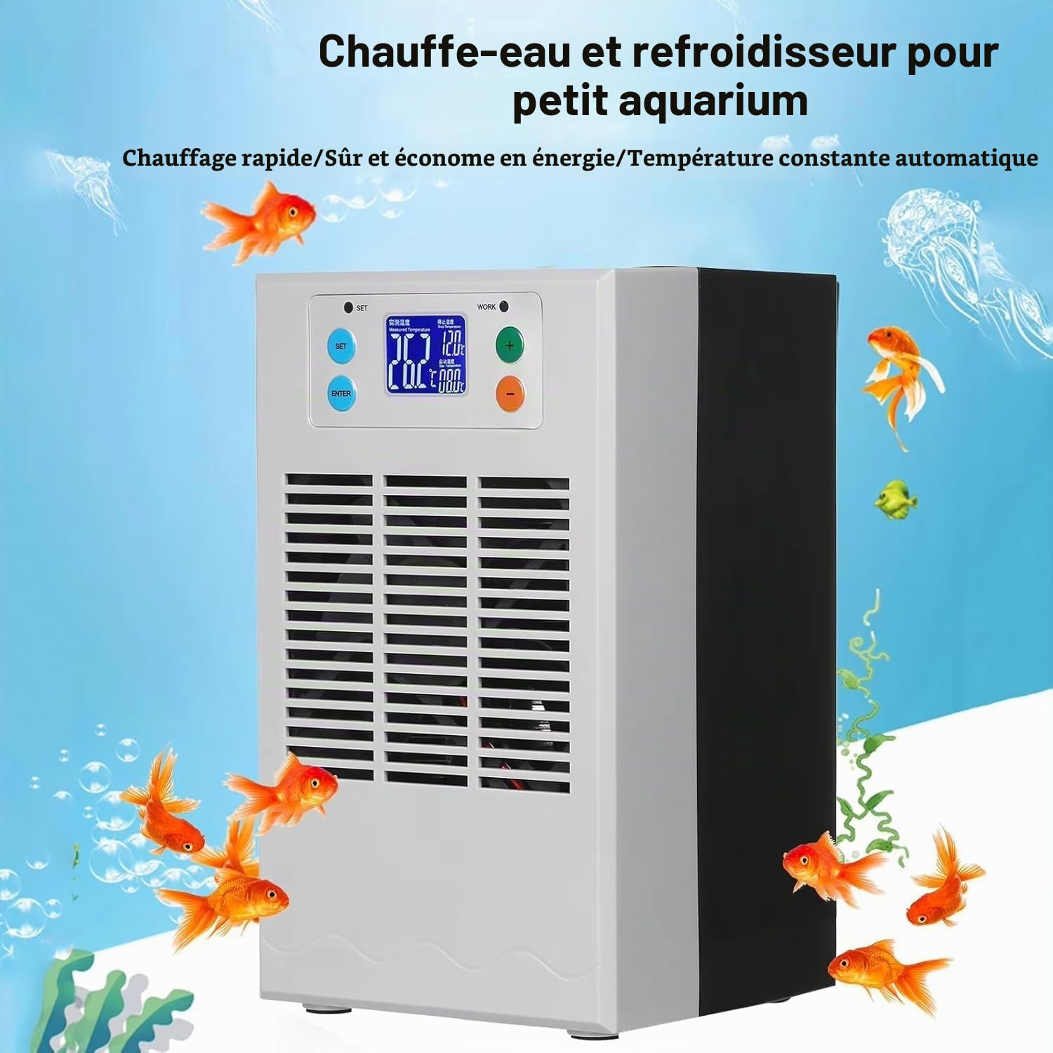 Qcwwy Refroidisseur D'aquarium Smart Electric Chiller Abs (Prise UE Pompe EU Plug 220V)