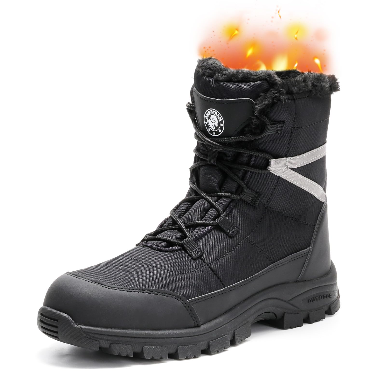 Amazon.com | ANGRYRAM Winter Steel Toe Boots for Men 9-Inch