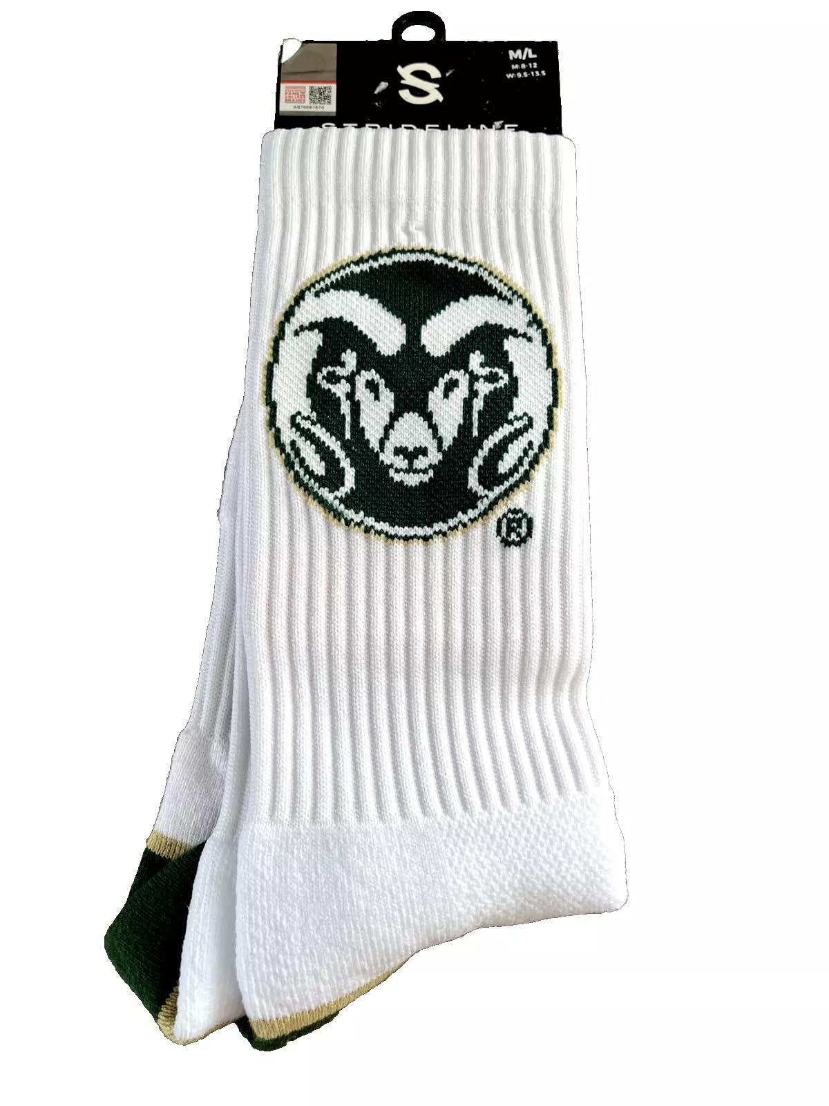 Colorado State Rams Premium Knit Crew Men's Socks size 8-12-NWT