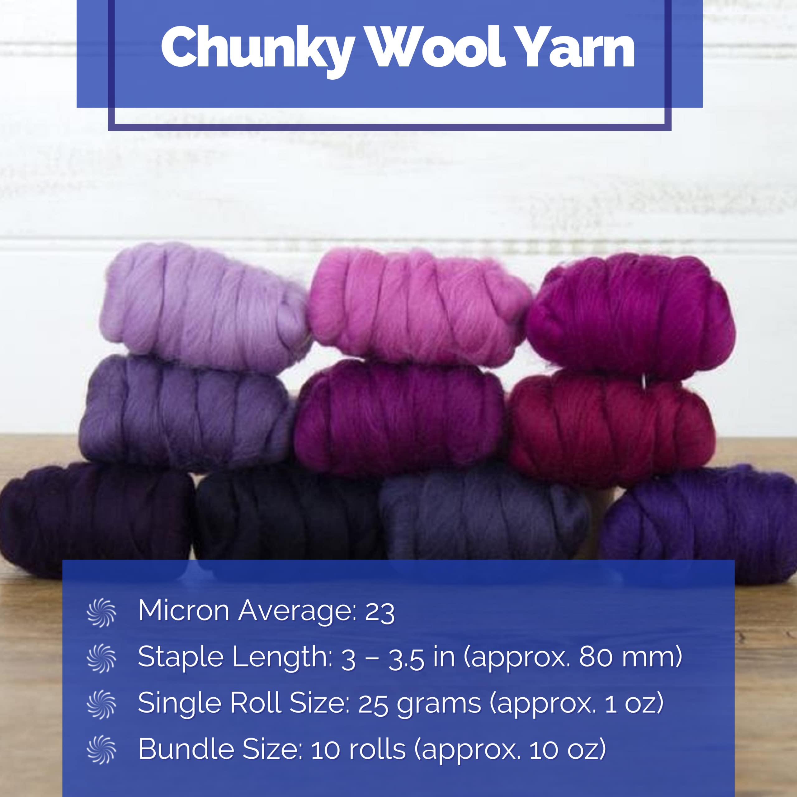 Revolution Fibers | Mischung aus Merinowolle | perfektes Wollgarn zum Spinnen, Nadelfilzen, Nassfilzen, Weben und Basteln (sehr Berry (Violett), 250 Gramm)