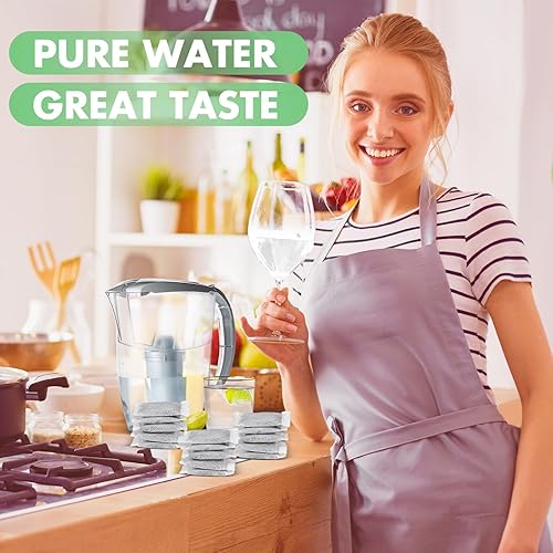 Miniatura 6 de Lounsweer 100 filtros de agua de carbón activado, filtros de destilador de cáscara de coco, sobres de carbón activado para la mayoría de