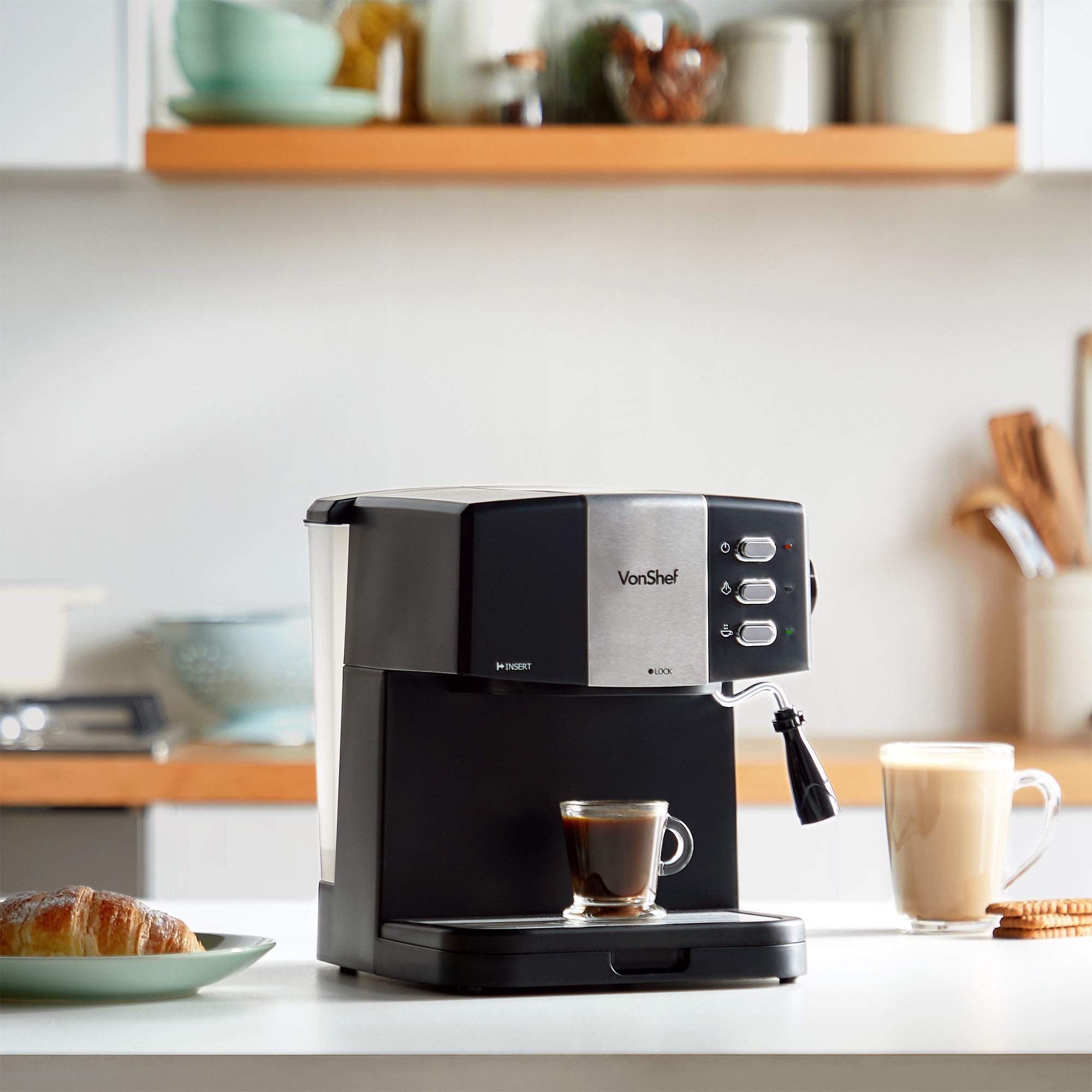 Barista Coffee Maker with Milk Frother 