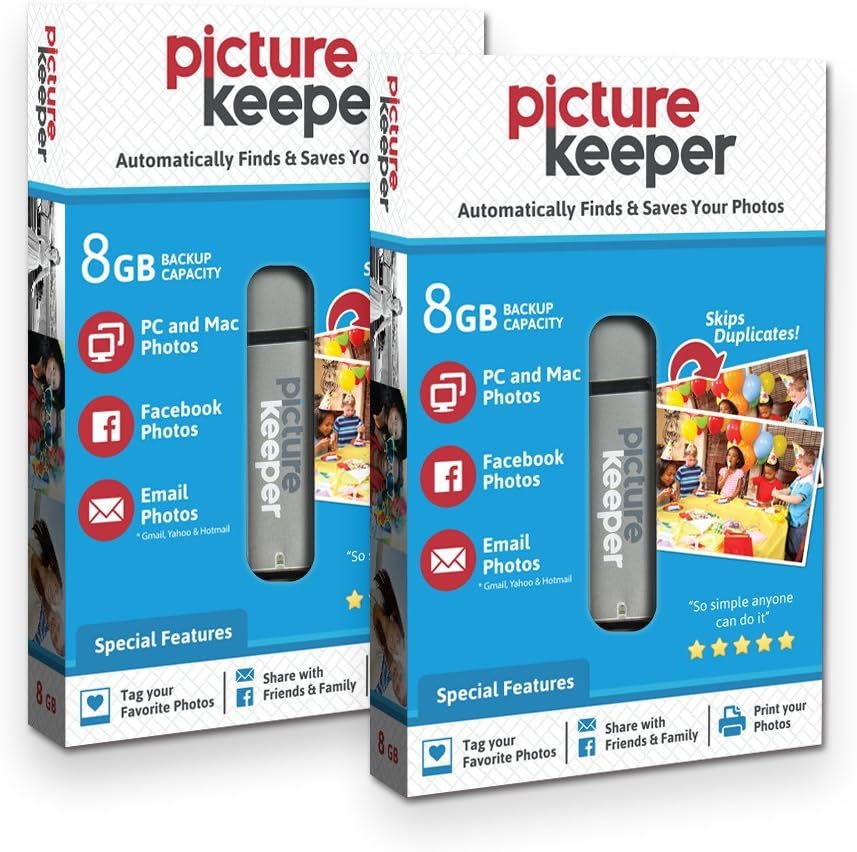 Picture Keeper PK-8 TWO PACK Automatic Backup Device (4,000 Photos on Average Each)