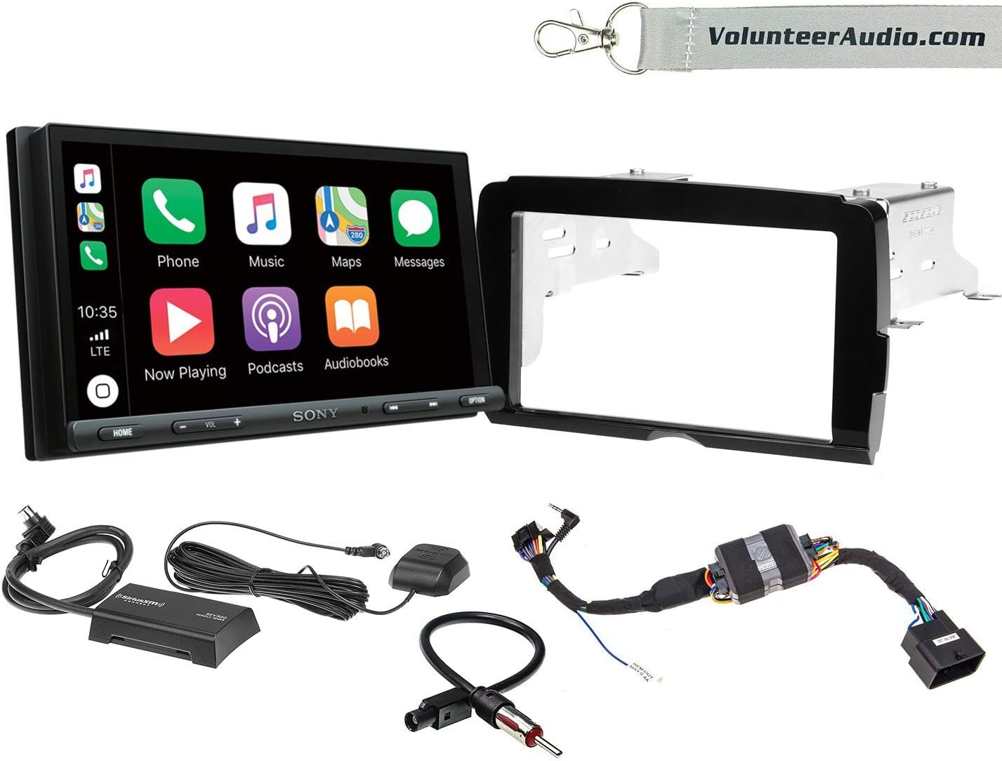 Sony XAV-AX5000 Double Din Radio Install Kit With Apple Carplay, Android Auto, SiriusXM For 2014-2020 Harley Davidson Motorcycles, May Not Work With CVO Models