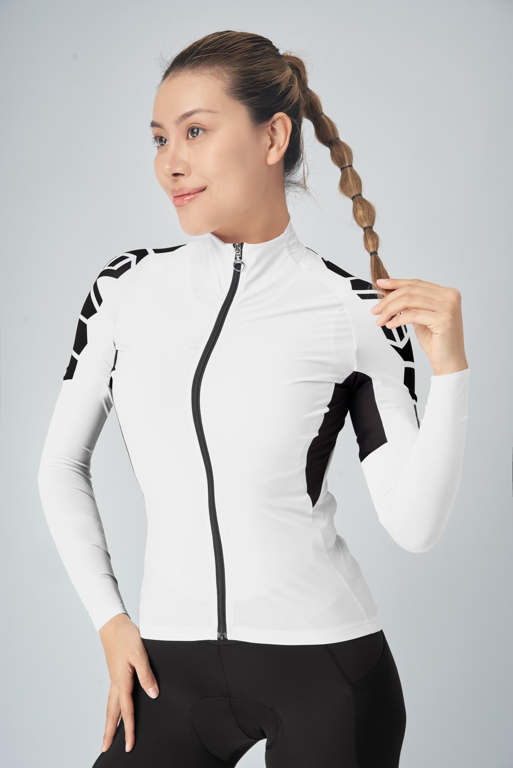NUCKILY Damen Langarmshirts Radtrikots Radfahren Jersey Langarm Fahrrad Kleidung Shirts Tragen Mit 4 Taschen