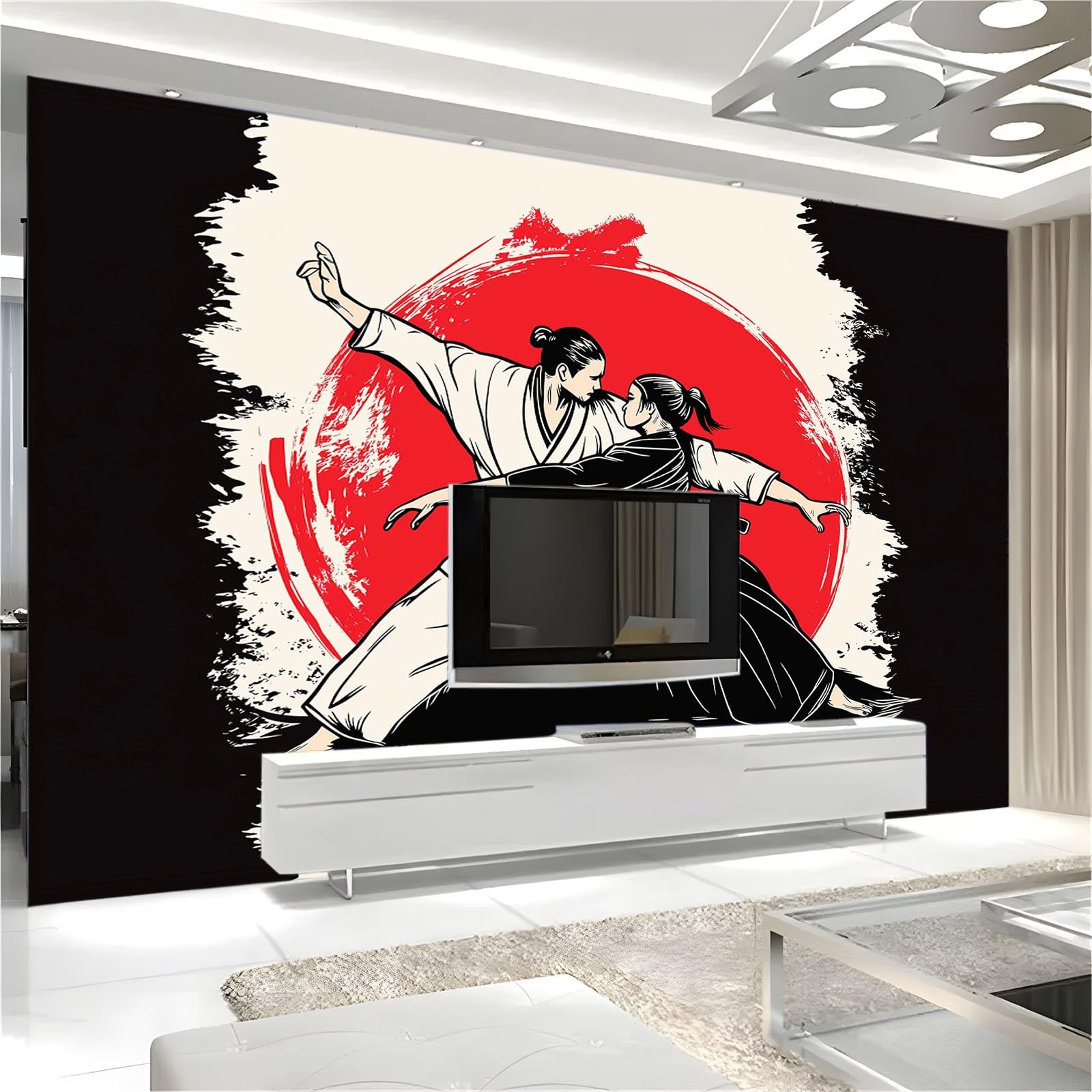 Cómics Japoneses Papel Pintado Pared Arte Marcial Japonés Aikido Papel Tapiz Tejido No Tejido Decoración De Pared Murales 300 X 210 Cm Fotográfic Sala De Estar Dormitorio Tv De Fondo Fotomurales