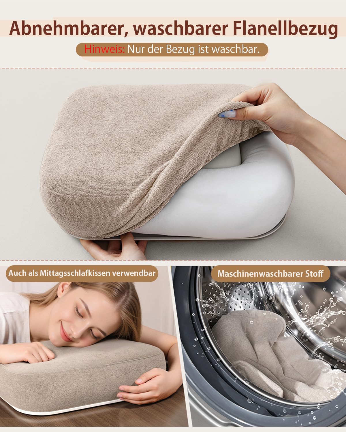 Kindle Tablet Halterung Kissen,360° Verstellbarer iPad Halter mit Snackschale,Laptop Tablet Ständer für Bett Laptopkissen Kompatibel mit 4,7-13" für iPad,iPhone,Kindle Zubehör(Khaki)