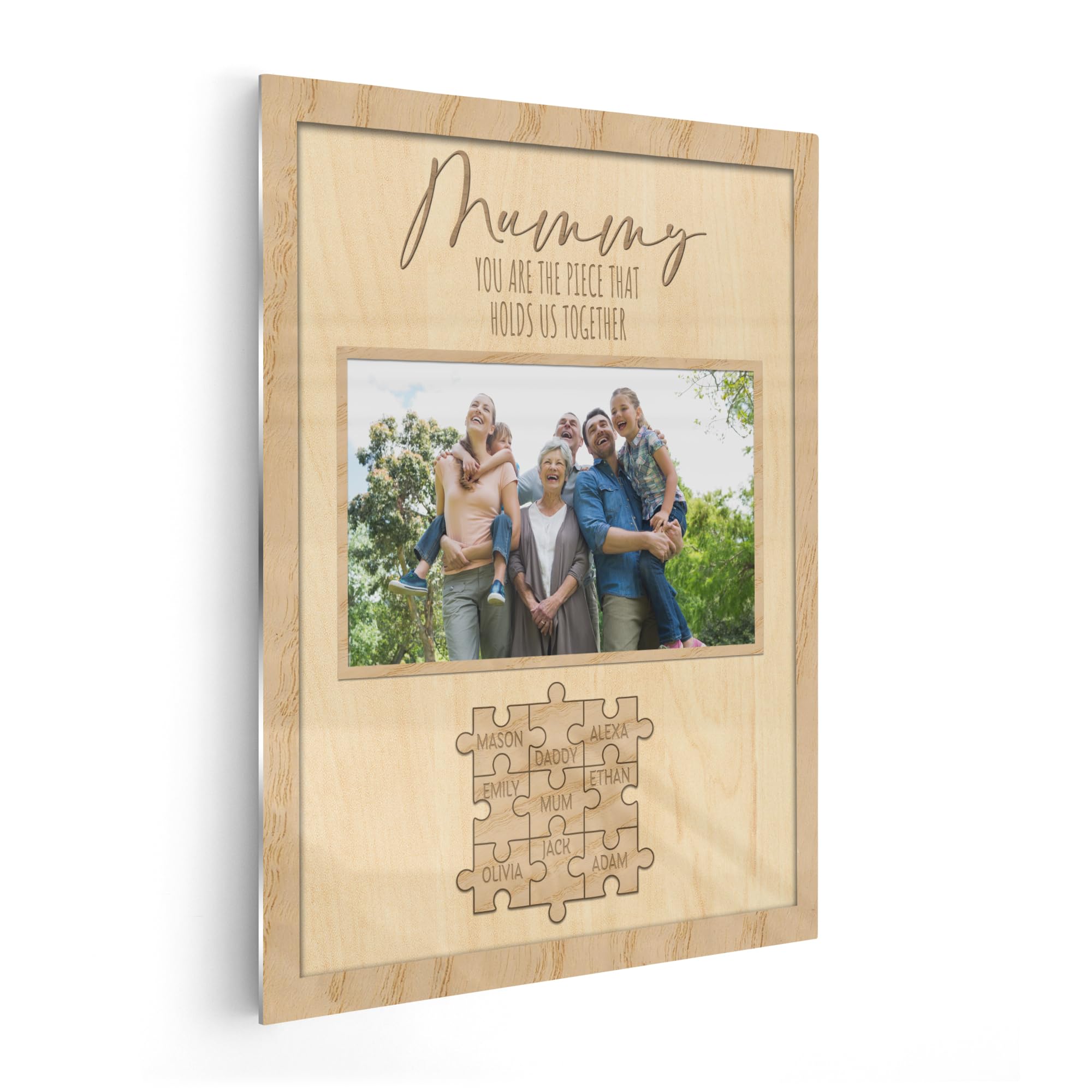 Print Maniacs Grey Personalised Gifts For Mum From Daughter Son, Mum Valentines Birthday Gifts With Customised Photo Frame And Walnut Aluminium, Mother's Day Presents For Mum, Mummy Gifts Ideas From Kids