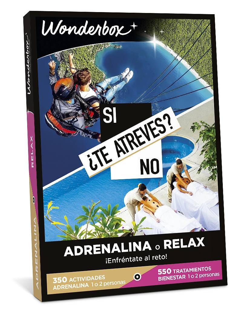 WONDERBOX - Caja Regalo - ¿Te Atreves? Adrenalina o Relax - para 1 o 2 | 1 actividad de adrenalina o 1 tratamiento - Más de 900 experiencias - 350 actividades de adrenalina o 550 de bienestar