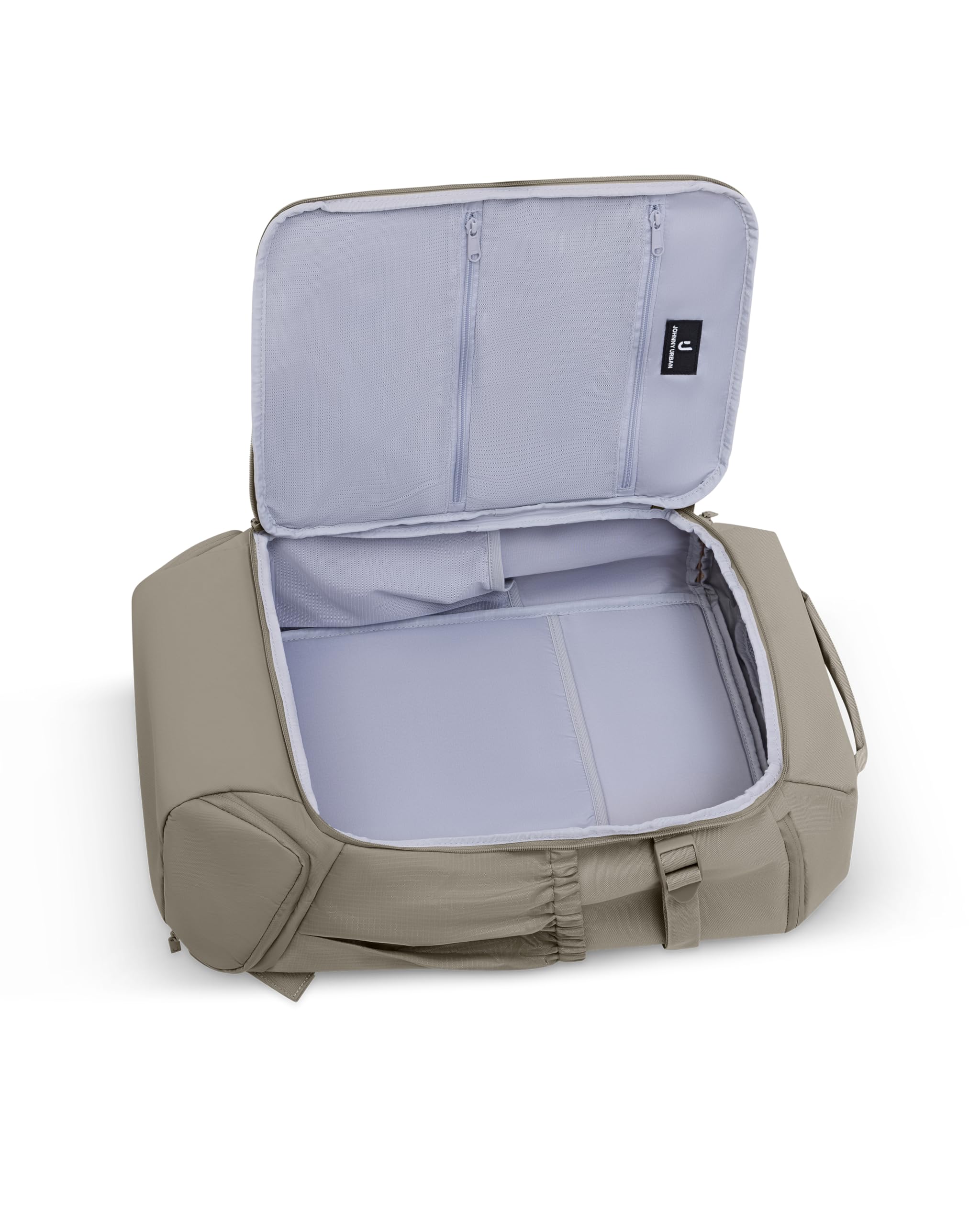 Johnny Urban Mochila de viaje Gris - Kian Large - Equipaje de mano para avión para hombre y mujer - Mochila con compartimento para portátil de 16 pulgadas - Bolsa de viaje de 25 l