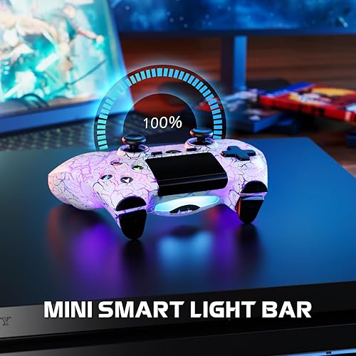 Miniatura 6 de Wireless Controller for PS4, LED Backlit Controller for PS4/Pr/Slim, 1000mAh Battery, Double Shock 6-Axis Motion Sensor, Built-in Speaker & 3.5mm