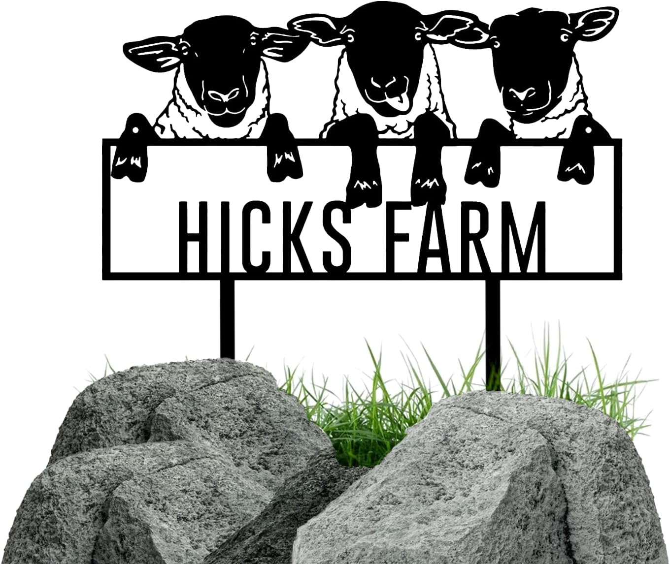 Custom Goat Sheep Farm Metal Sign Home Decor Garden Sign with Stakes Custom Metal Garden Sign with Stakes, Custom Garden Name Sign, Yard Decor, Gardener Decor