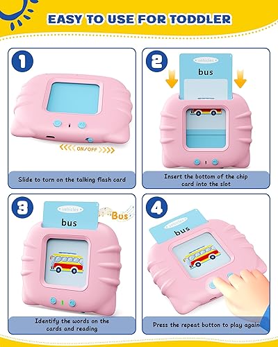 Miniatura 7 de bravokids Tarjetas de memoria parlantes, juguetes sensoriales educativos preescolares con 112 tarjetas de doble cara para niños y niñas de 1, 2, 3,